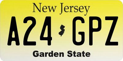 NJ license plate A24GPZ