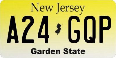 NJ license plate A24GQP