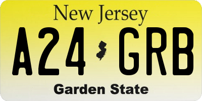 NJ license plate A24GRB