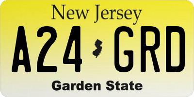 NJ license plate A24GRD
