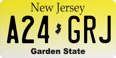 NJ license plate A24GRJ