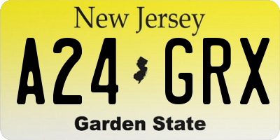 NJ license plate A24GRX