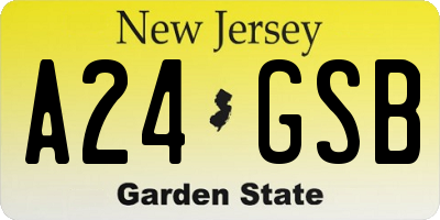 NJ license plate A24GSB