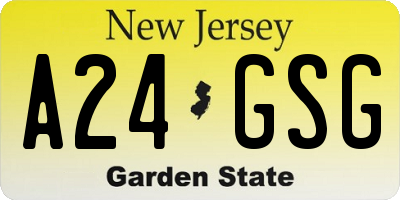 NJ license plate A24GSG