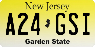 NJ license plate A24GSI
