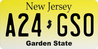 NJ license plate A24GSO