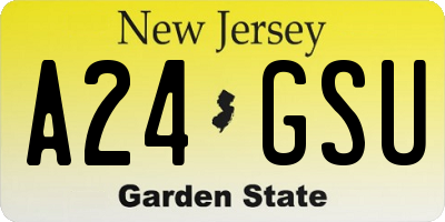 NJ license plate A24GSU