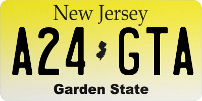 NJ license plate A24GTA