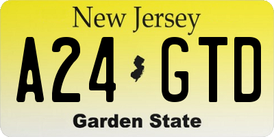NJ license plate A24GTD