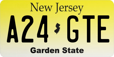 NJ license plate A24GTE