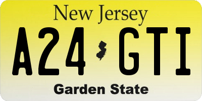 NJ license plate A24GTI