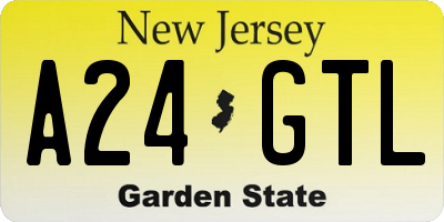 NJ license plate A24GTL