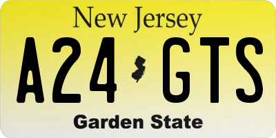 NJ license plate A24GTS