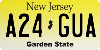 NJ license plate A24GUA