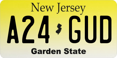 NJ license plate A24GUD