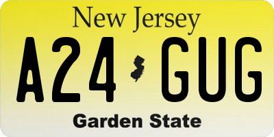 NJ license plate A24GUG