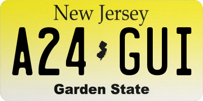 NJ license plate A24GUI
