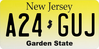 NJ license plate A24GUJ
