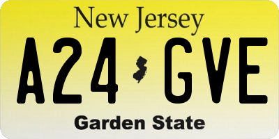 NJ license plate A24GVE