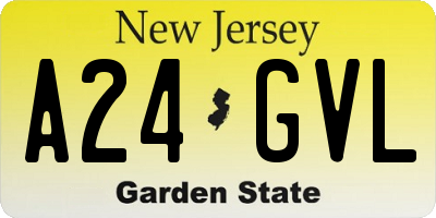 NJ license plate A24GVL