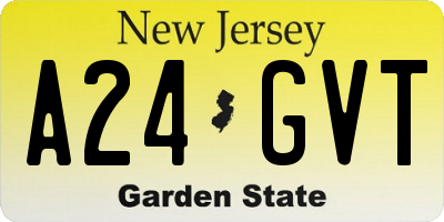NJ license plate A24GVT