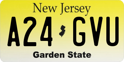 NJ license plate A24GVU