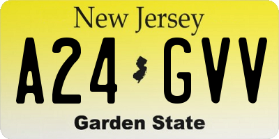 NJ license plate A24GVV