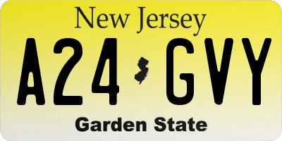 NJ license plate A24GVY