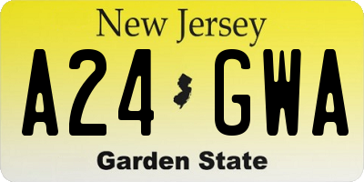 NJ license plate A24GWA