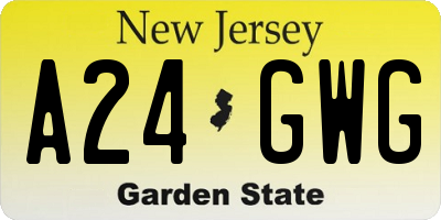 NJ license plate A24GWG