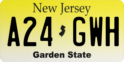 NJ license plate A24GWH