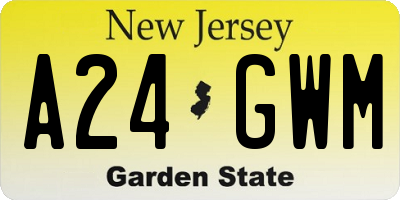 NJ license plate A24GWM
