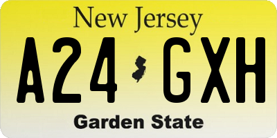 NJ license plate A24GXH