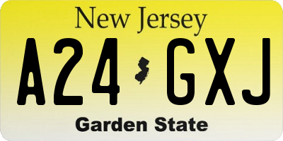 NJ license plate A24GXJ