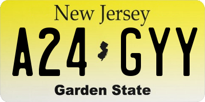 NJ license plate A24GYY