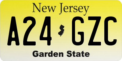NJ license plate A24GZC