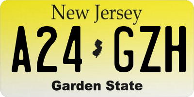 NJ license plate A24GZH