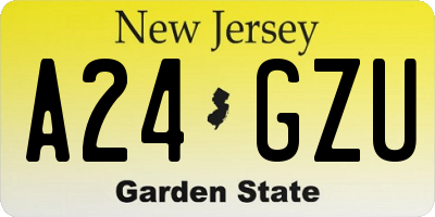 NJ license plate A24GZU