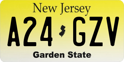 NJ license plate A24GZV