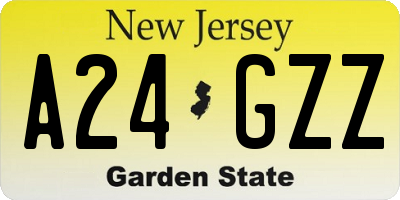 NJ license plate A24GZZ