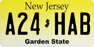 NJ license plate A24HAB