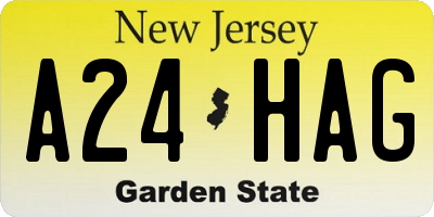 NJ license plate A24HAG