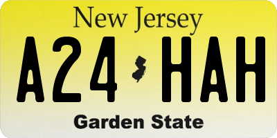 NJ license plate A24HAH