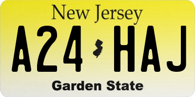 NJ license plate A24HAJ