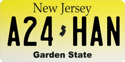 NJ license plate A24HAN