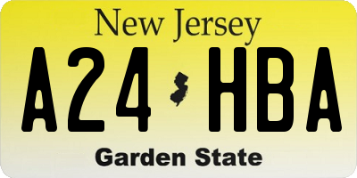 NJ license plate A24HBA