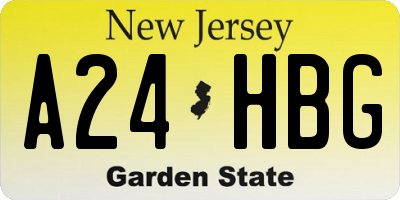 NJ license plate A24HBG