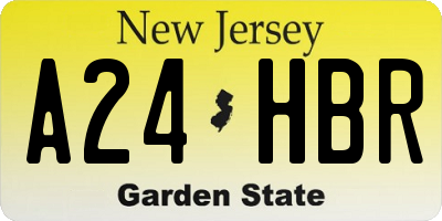 NJ license plate A24HBR
