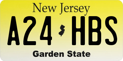 NJ license plate A24HBS
