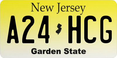 NJ license plate A24HCG